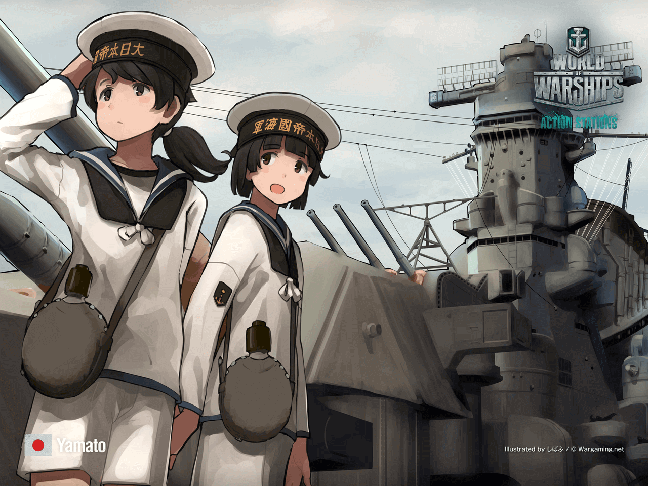 战舰佳丽插画系列 海军传奇大和壁纸下载 178战舰世界主题站