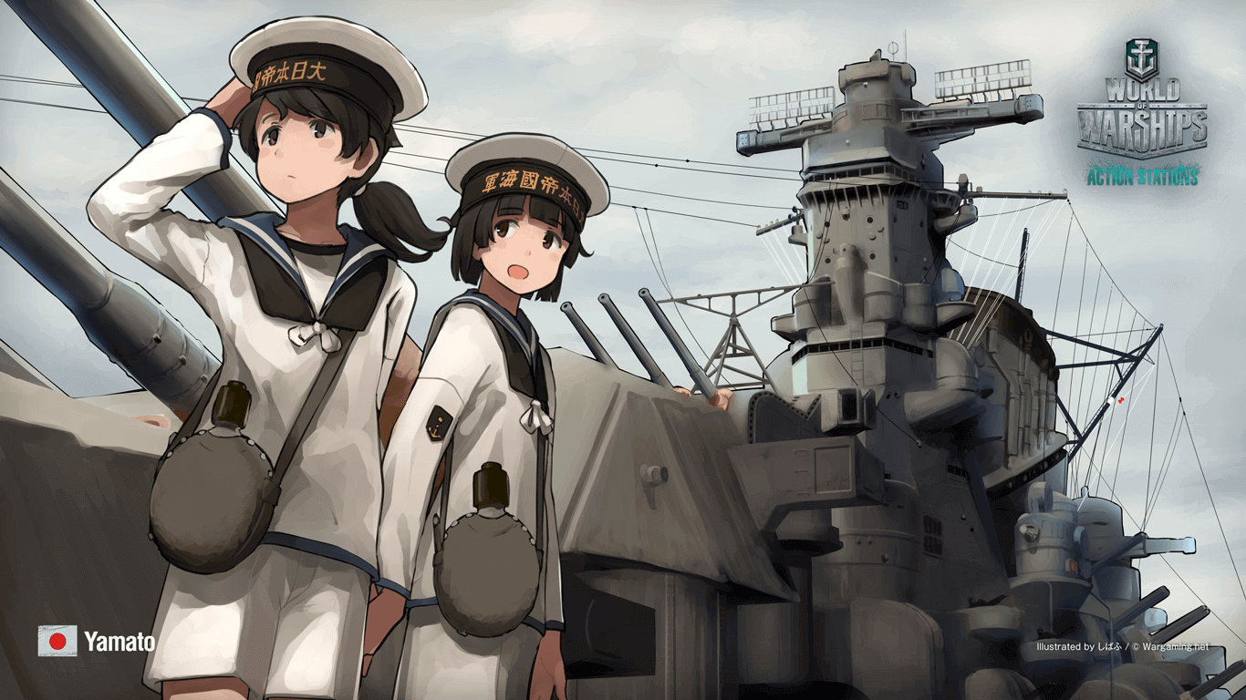 Illustration Sisterhood Of Steel Feat Shibafu World Of Warships Special Yamato Released World Of Warships